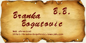 Branka Bogutović vizit kartica